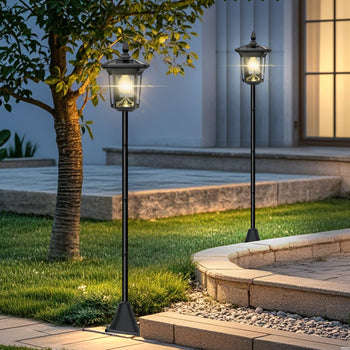 100 Lumen Solar Filament Post Light, Set of 2