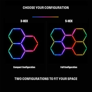 Color-Changing LED Hex Light Kit with Remote Control