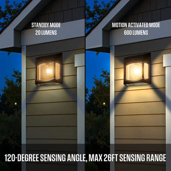 600 Lumen Solar Motion Activated Linkable Wall Light, 2pk