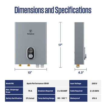 18KW Electric Tankless Water Heater