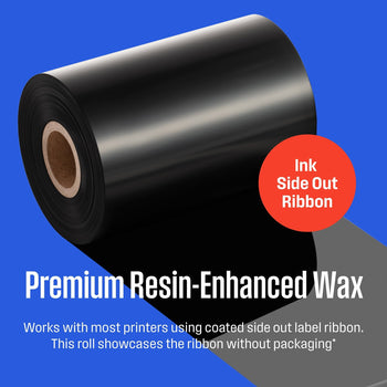 Thermal Transfer Ribbon, Black, 24 Rolls, 1 Inch Core, 4.33