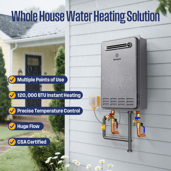 Apolo Performance Tankless Outdoor Natural Gas Water Heater, 120,000 BTU
