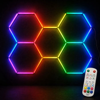 Color-Changing LED Hex Light Kit with Remote Control