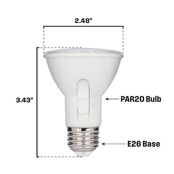 6.5 Watt (50 Watt Equivalent) PAR20 Flood Dimmable Indoor/Outdoor LED Light Bulb with Color Temperature Selection