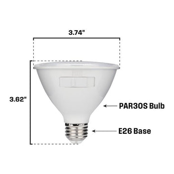 11 Watt (75 Watt Equivalent) PAR30 Short Neck Flood Dimmable Indoor/Outdoor LED Light Bulb with Color Temperature Selection