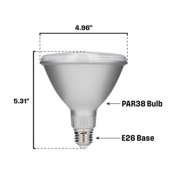 15 Watt (90 Watt Equivalent) PAR38 Flood Dimmable Indoor/Outdoor LED Light Bulb with Color Temperature Selection