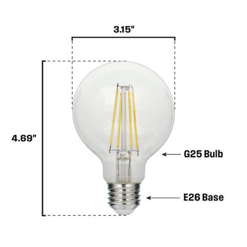 5.5 Watt (60 Watt Equivalent) G25 Omni Dimmable Filament LED, 3 Pack