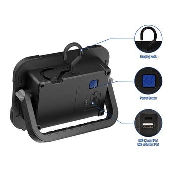 3000-Lumen Portable Rechargeable LED Work Light