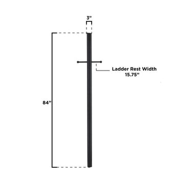 Fixture Post, Textured Black Finish