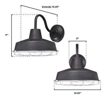 Academy Dimmable LED Wall Fixture, Textured Black Finish