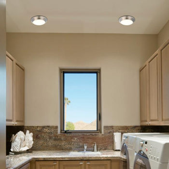 6-Inch Makira 11W Dimmable LED Flush, Brushed Nickel Finish
