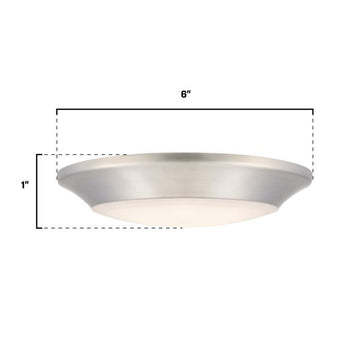 6-Inch Makira 11W Dimmable LED Flush, Brushed Nickel Finish