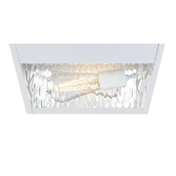 Peterson 12 Inch, Two-Light Outdoor Matte White Surface Mount Ceiling Fixture