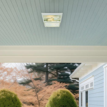 Peterson 12 Inch, Two-Light Outdoor Matte White Surface Mount Ceiling Fixture