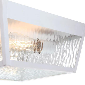 Peterson 12 Inch, Two-Light Outdoor Matte White Surface Mount Ceiling Fixture