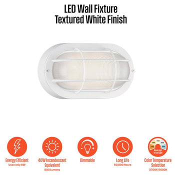 9 Inch, 6-Watt Dimmable LED Outdoor Wall Fixture