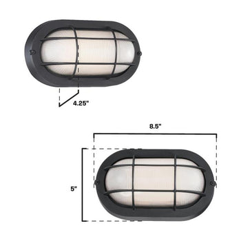 9 Inch, 6-Watt Dimmable LED Outdoor Wall Fixture