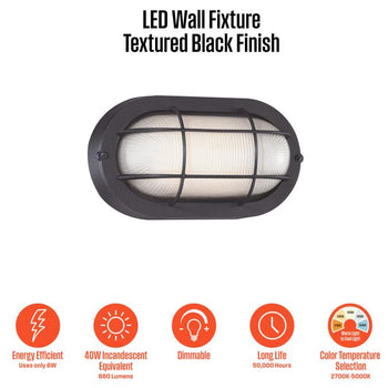 9 Inch, 6-Watt Dimmable LED Outdoor Wall Fixture