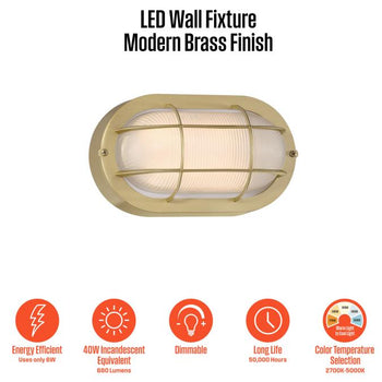 9 Inch, 6-Watt Dimmable LED Outdoor Wall Fixture