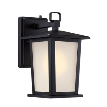 Bedingfield 7 Inch, One-Light Matte Black Outdoor Wall Fixture with Dusk to Dawn Sensor