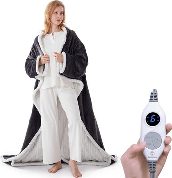 Wearable Heated Throw with Sleeves 70
