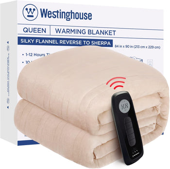 Electric Heated Flannel Blanket, Queen 84
