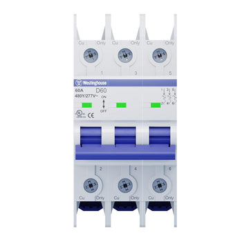 60A 3 Pole Miniature Circuit Breaker (D Curve)