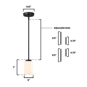 Shamus Matte Black Indoor Mini Pendant