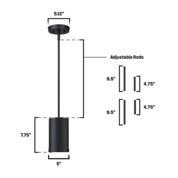 Phelps Matte Black Indoor Mini Pendant