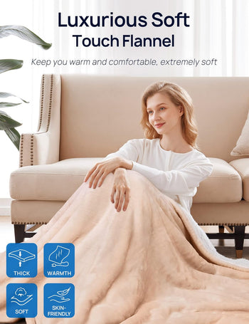 Electric Heated Throw with Foot Pocket 50