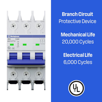 40A Three Pole Miniature Circuit Breaker (D Curve)