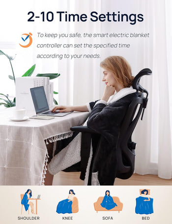Wearable Heated Hoodie Blanket 60