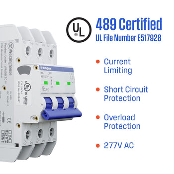 5A 3 Pole Miniature Circuit Breaker C Curve