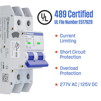 1A 2 Pole Miniature Circuit Breaker C Curve