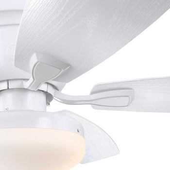 Contempra 52-Inch Indoor/Outdoor Ceiling Fan with LED Light Fixture, Matte White