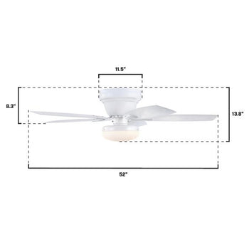 Contempra 52-Inch Indoor/Outdoor Ceiling Fan with LED Light Fixture, Matte White