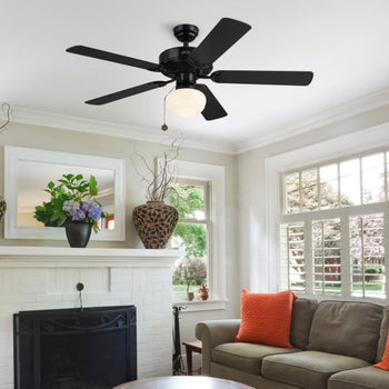 One-Light Schoolhouse Ceiling Fan Light Kit, Indoor/Outdoor