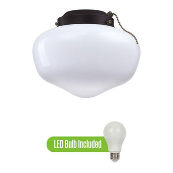 One-Light Schoolhouse Ceiling Fan Light Kit, Indoor/Outdoor