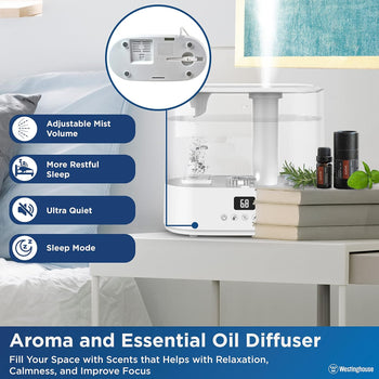 Antimicrobial Air Sterilization Humidifier, White