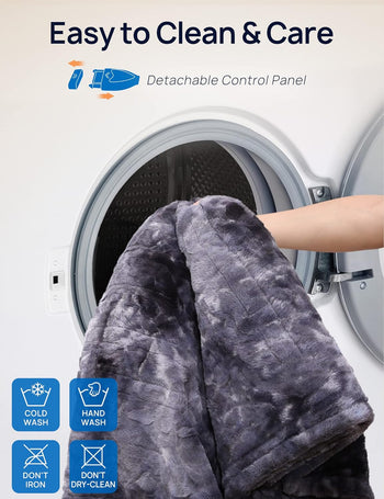 Electric Heated Faux Fur Blanket 84 x 90