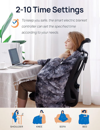 Electric Heated Faux Fur Blanket 50