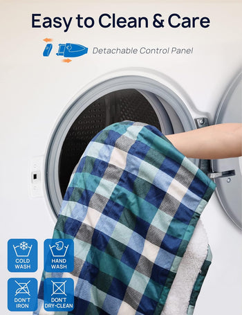 Electric Heated Sherpa Plaid Blanket 84