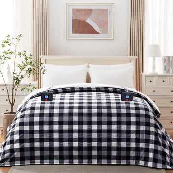 Electric Heated Sherpa Plaid Blanket 100