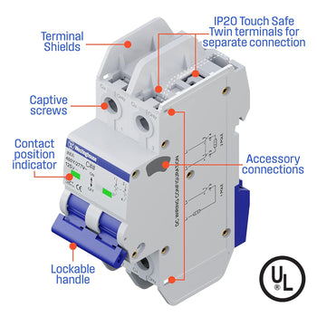 30A 2 Pole Miniature Circuit Breaker C Curve