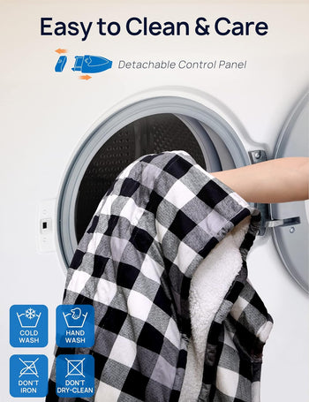 Electric Heated Sherpa Plaid Blanket 80