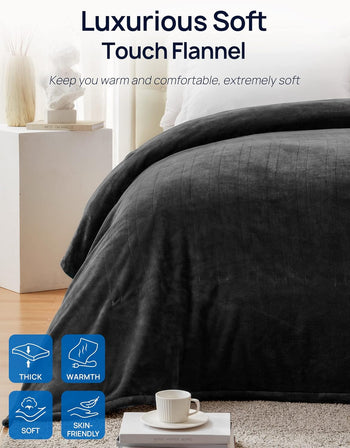 Electric Heated Flannel Blanket, Queen 84