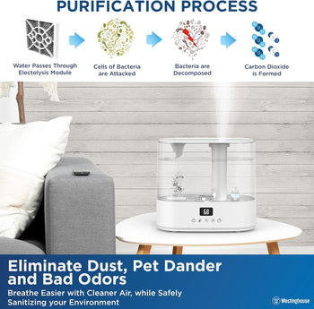 Antimicrobial Air Sterilization Humidifier, White
