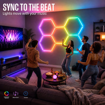 Color-Changing LED Hex Light Kit with Remote Control
