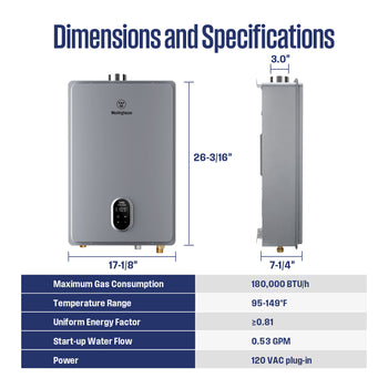 Apolo Performance Tankless Indoor Propane Water Heater 180,000 BTU
