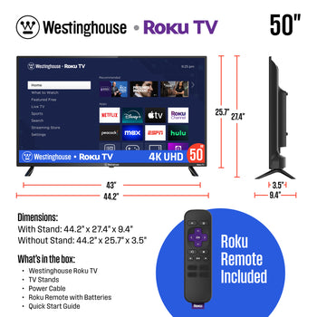 50″ 4K Ultra HD Smart Roku TV with HDR